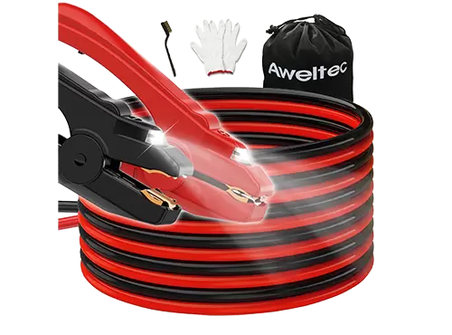 AWELTEC Cables de puente de calibre 6 de 16 pies con luz LED para cami&oacute;n SUV de autom&oacute;vil