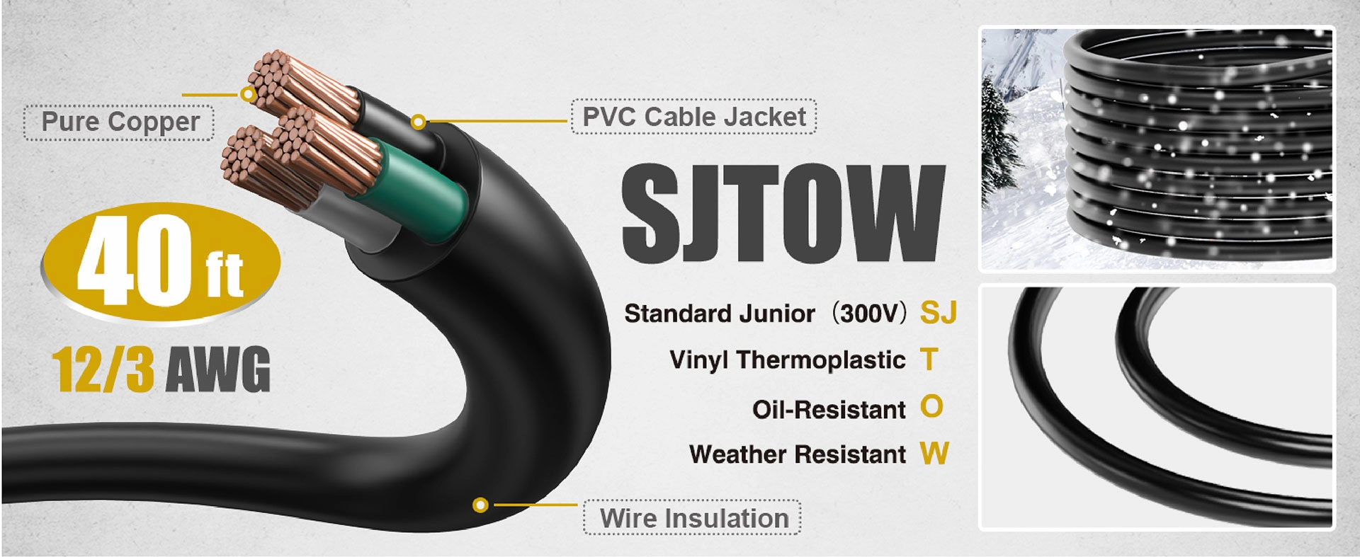 Carrete de cable de extensión retráctil AweltecPro de 40 pies