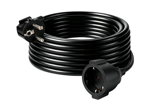 ALLROAD Cable de extensión alemán Schuko CEE 7/7 16A Cable de alimentación 3m Negro